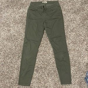 Olive green skinny jeans